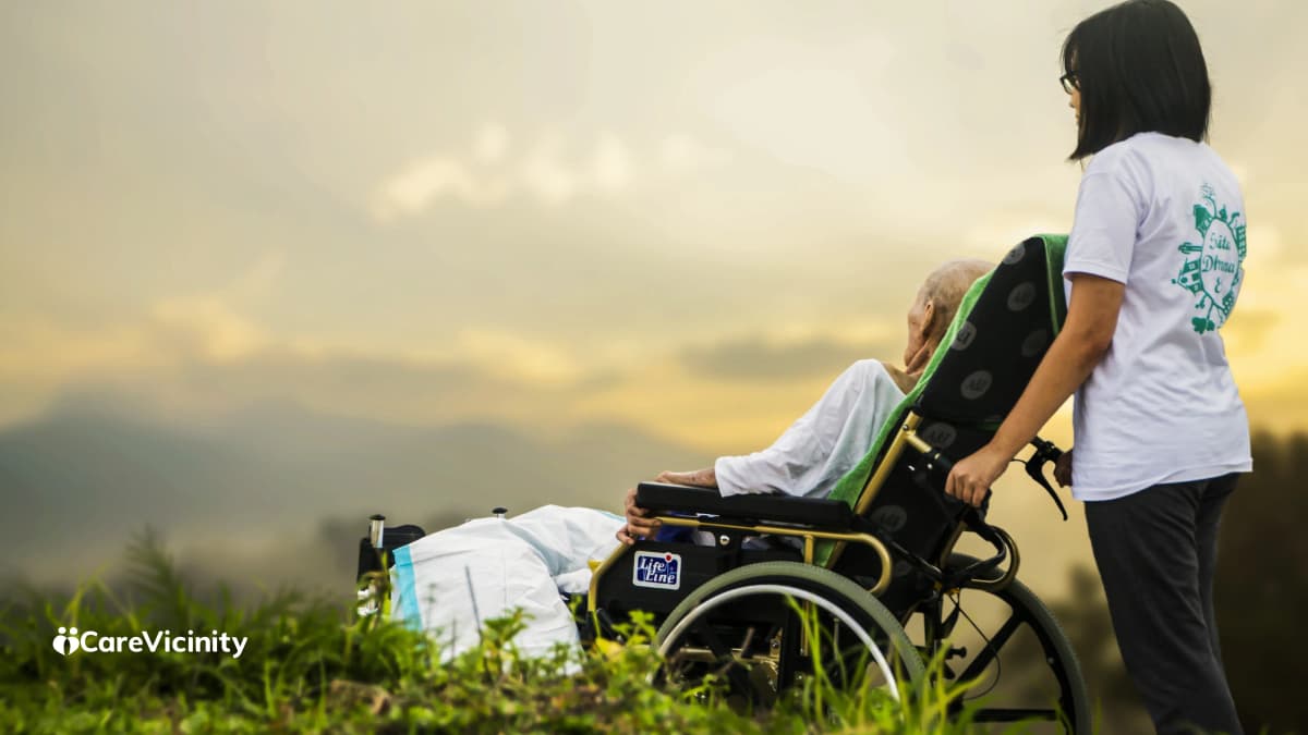 Independent support worker arriving at a client's home to start a booked shift